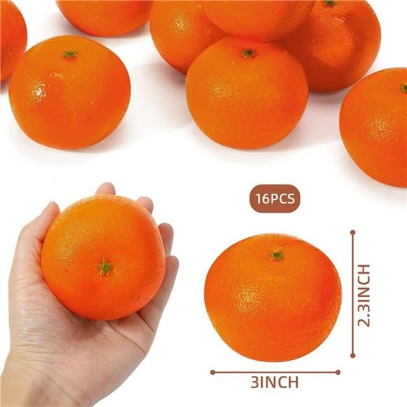 16PCS Mandarin Oranges Artificial Lifelike Fruit Stimulation Tangerine - Picture 5 of 6